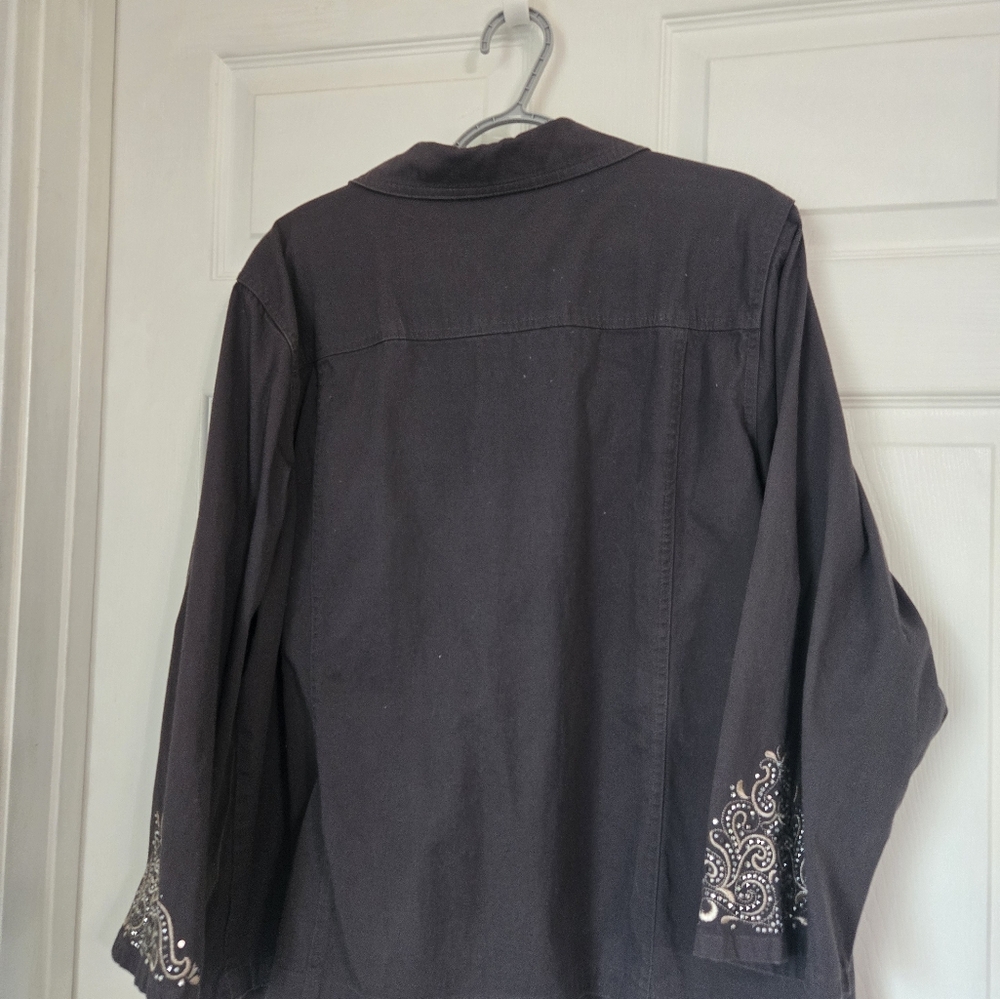 Quacker Factory Scroll Embellished Woven Jacket C… - image 3